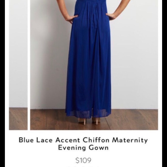 Pink Blush maternity royal blue dress - Picture 2 of 6